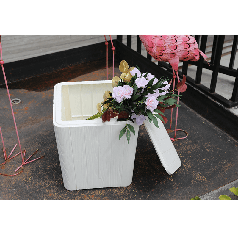 Casa si Gradina/Gradina si terasa/Mobilier exterior/Dulapuri si lazi depozitare exterior - Cutie / masa de depozitare pentru gradina, alba, IBLIS - Infinity.ro
