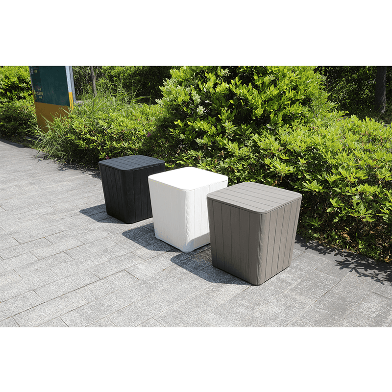 Casa si Gradina/Gradina si terasa/Mobilier exterior/Dulapuri si lazi depozitare exterior - Cutie / masa de depozitare pentru gradina, alba, IBLIS - Infinity.ro