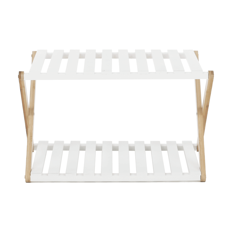 Casa si Gradina - Mobilier - Biblioteci si rafturi - Rafturi - Etajera cu 2 rafturi, bambus natural / alb, PEORIA TYPE 1 - Infinity.ro