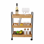 Casa si Gradina - Mobilier - Mese si birouri - Masute de cafea - Masuta de servire cu roti, natural/negru, ARVADA - Infinity.ro