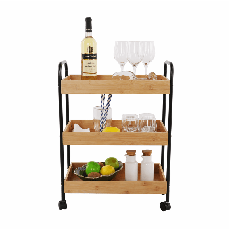 Casa si Gradina - Mobilier - Mese si birouri - Masute de cafea - Masuta de servire cu roti, natural/negru, ARVADA - Infinity.ro