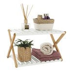 Casa si Gradina - Mobilier - Biblioteci si rafturi - Rafturi - Etajera cu 2 rafturi, bambus natural / alb, PEORIA TYPE 1 - Infinity.ro