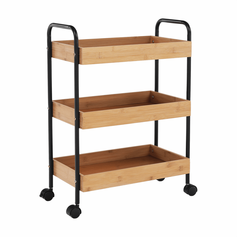 Casa si Gradina - Mobilier - Mese si birouri - Masute de cafea - Masuta de servire cu roti, natural/negru, ARVADA - Infinity.ro