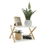 Casa si Gradina - Mobilier - Biblioteci si rafturi - Rafturi - Etajera cu 2 rafturi, bambus natural / alb, PEORIA TYPE 1 - Infinity.ro