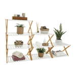 Casa si Gradina - Mobilier - Biblioteci si rafturi - Rafturi - Etajera cu 2 rafturi, bambus natural / alb, PEORIA TYPE 1 - Infinity.ro
