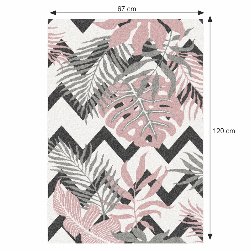 Casa si Gradina - Textile si covoare - Covoare - Covoare casa - Covor, multicolor, model frunze, 67x120, SELIM - Infinity.ro