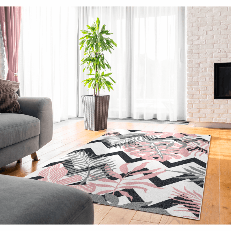 Casa si Gradina - Textile si covoare - Covoare - Covoare casa - Covor, multicolor, model frunze, 67x120, SELIM - Infinity.ro