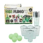 Jucarii, Copii si Bebe - Jucarii si jocuri - Jocuri si puzzle - Jocuri de societate - Joc de baut Gin Fling, pentru petreceri, 16 piese, Gonga® Verde - Infinity.ro