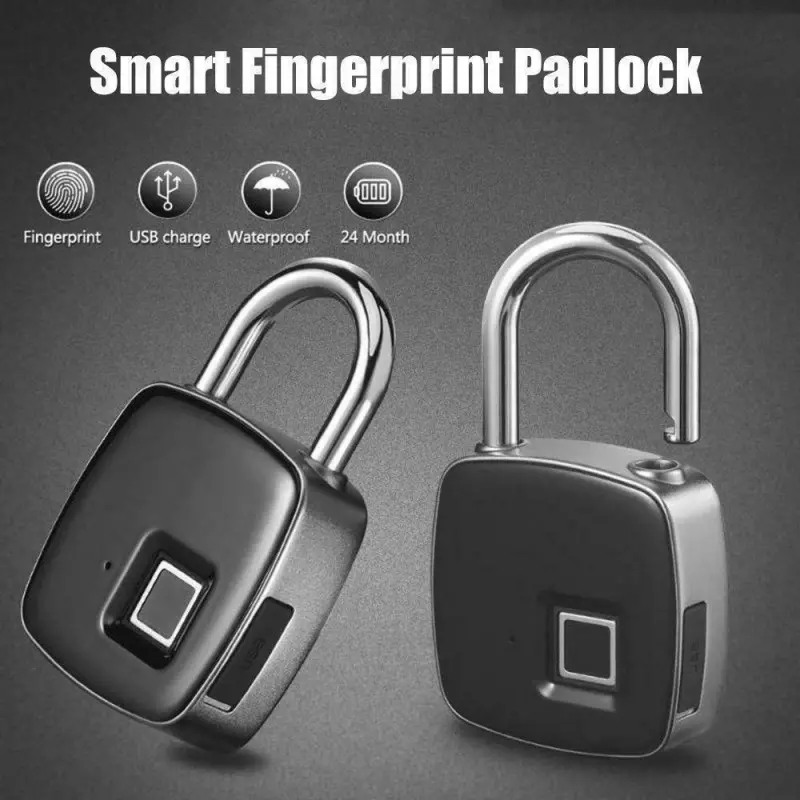 Casa si Gradina - Constructii - Feronerie si accesorii - Lacate - Lacat USB cu amprenta, Gonga® Gri - Infinity.ro