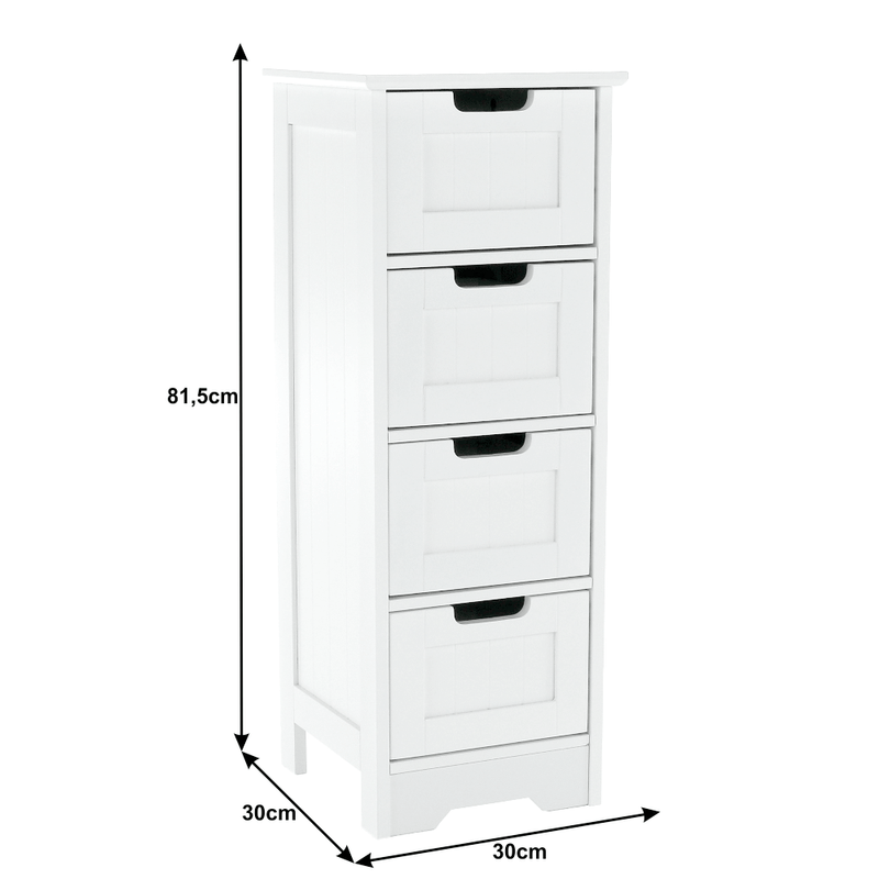 Casa si Gradina - Mobilier - Comode si corpuri - Comode - Comoda cu 4-sertare, alb, ATENE TYPUL 7 - Infinity.ro