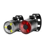 Sport si Outdoor - Ciclism - Accesorii pentru biciclete - Lumini biciclete - Set lumini bicicleta, lumina alba si rosie, 4x baterii, impermeabil IPX4, suport prindere, 3 moduri luminare - Infinity.ro