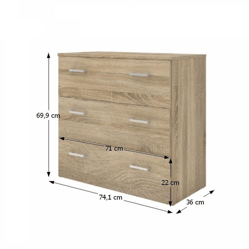 Casa si Gradina - Mobilier - Comode si corpuri - Comode - Comoda, stejar sonoma, GARBO 3 - Infinity.ro