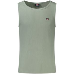 Norway Tricou fara maneci barbati, cu mini logo brodat, Regular fit, Verde,