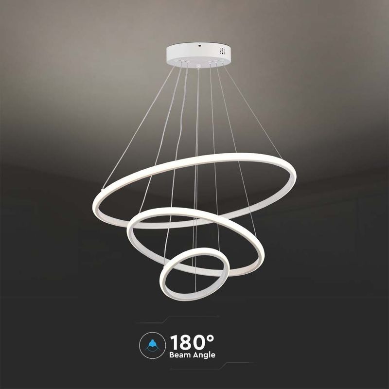 Casa si Gradina - Corpuri si surse de iluminat - Lustre si pendule - Lustra LED 8018-VT, 32W, 3880lm, lumina calda, IP20, alba, V-Tac - Infinity.ro