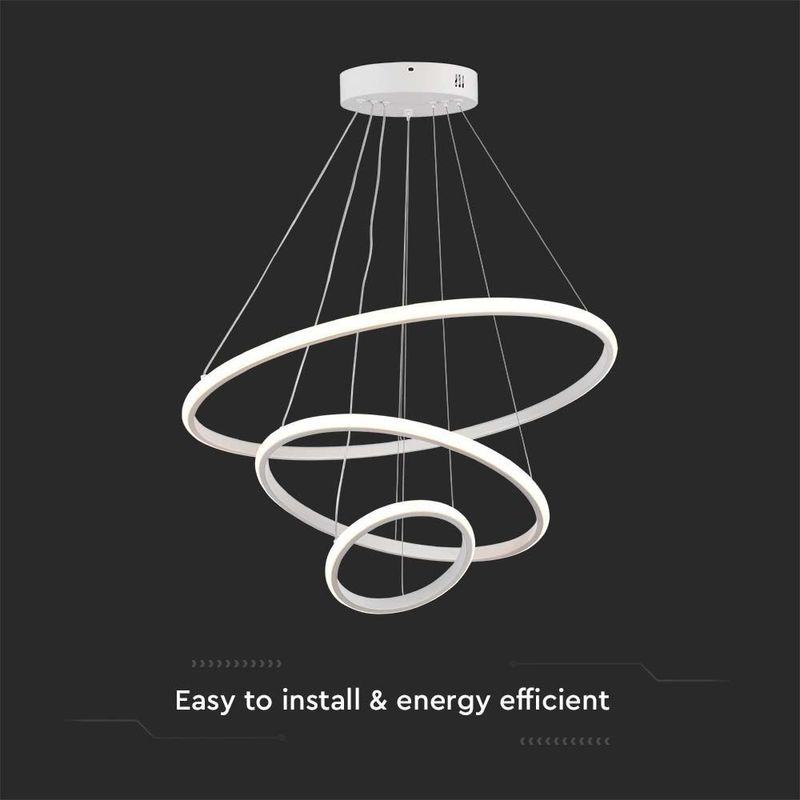 Casa si Gradina - Corpuri si surse de iluminat - Lustre si pendule - Lustra LED 8018-VT, 32W, 3880lm, lumina calda, IP20, alba, V-Tac - Infinity.ro