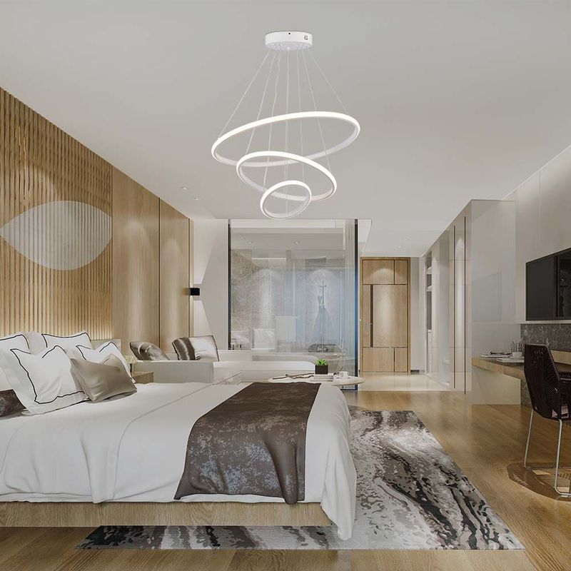 Casa si Gradina - Corpuri si surse de iluminat - Lustre si pendule - Lustra LED 8018-VT, 32W, 3880lm, lumina calda, IP20, alba, V-Tac - Infinity.ro