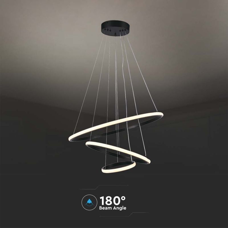 Casa si Gradina - Corpuri si surse de iluminat - Lustre si pendule - Lustra LED 8017-VT, 32W, 3880lm, lumina calda, IP20, neagra, V-Tac - Infinity.ro
