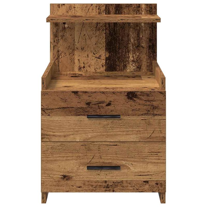 Casa si Gradina - Mobilier - Comode si corpuri - Noptiere - Noptiere 2 buc. cu 2 sertare, lemn vechi, 40x36,5x62 cm - Infinity.ro