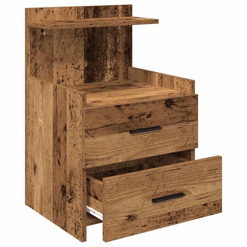 Casa si Gradina - Mobilier - Comode si corpuri - Noptiere - Noptiere 2 buc. cu 2 sertare, lemn vechi, 40x36,5x62 cm - Infinity.ro