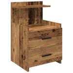 Casa si Gradina - Mobilier - Comode si corpuri - Noptiere - Noptiere 2 buc. cu 2 sertare, lemn vechi, 40x36,5x62 cm - Infinity.ro