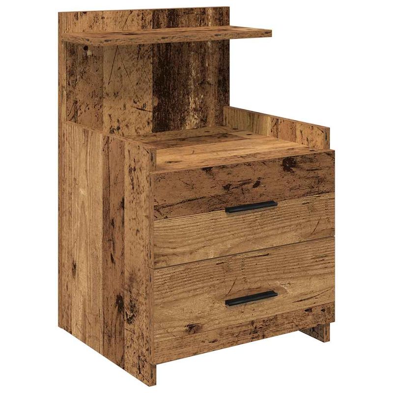 Casa si Gradina - Mobilier - Comode si corpuri - Noptiere - Noptiere 2 buc. cu 2 sertare, lemn vechi, 40x36,5x62 cm - Infinity.ro
