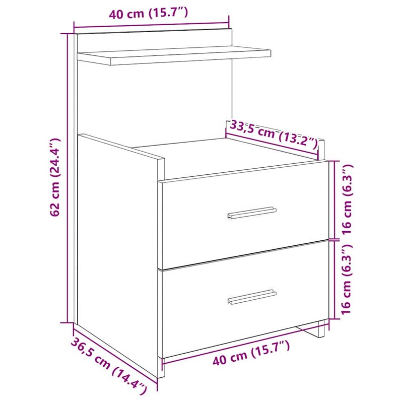 Casa si Gradina - Mobilier - Comode si corpuri - Noptiere - Noptiere 2 buc. cu 2 sertare, lemn vechi, 40x36,5x62 cm - Infinity.ro