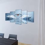 Casa si Gradina - Decoratiuni - Tablouri - Set tablouri din panza cu imprimeu lebada, 100 x 50 cm - Infinity.ro