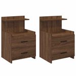 Casa si Gradina - Mobilier - Comode si corpuri - Noptiere - Noptiere 2 buc. cu 2 sertare, stejar maro, 40x36,5x62 cm - Infinity.ro