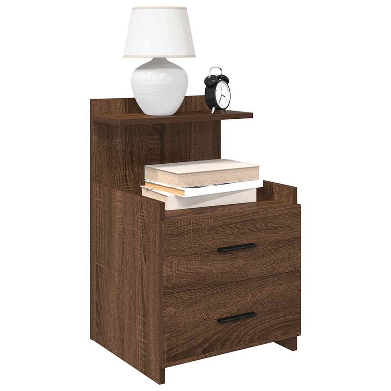 Casa si Gradina - Mobilier - Comode si corpuri - Noptiere - Noptiere 2 buc. cu 2 sertare, stejar maro, 40x36,5x62 cm - Infinity.ro