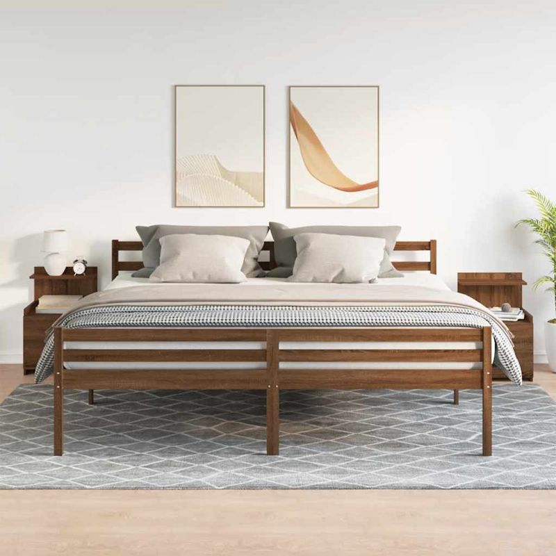 Casa si Gradina - Mobilier - Comode si corpuri - Noptiere - Noptiere 2 buc. cu 2 sertare, stejar maro, 40x36,5x62 cm - Infinity.ro