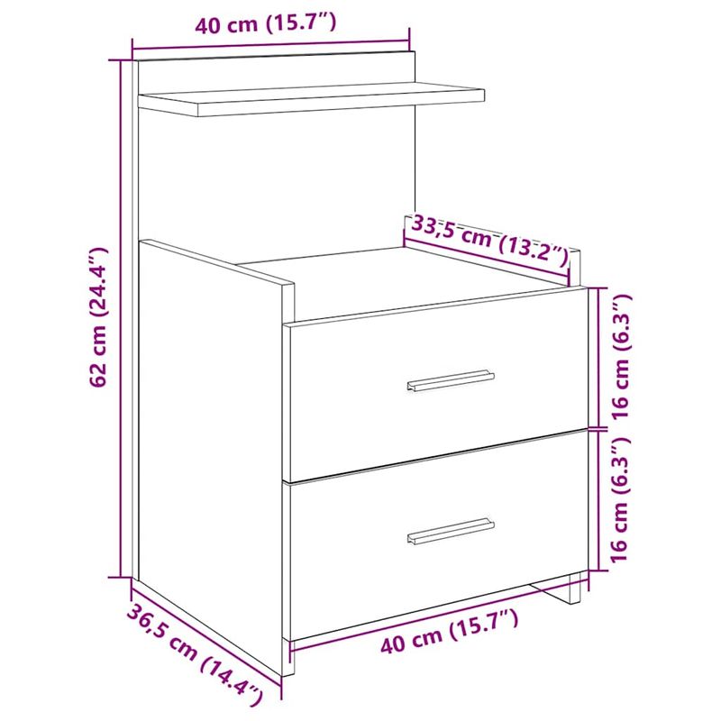 Casa si Gradina - Mobilier - Comode si corpuri - Noptiere - Noptiere 2 buc. cu 2 sertare, stejar maro, 40x36,5x62 cm - Infinity.ro