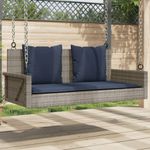 Casa si Gradina - Gradina si terasa - Balansoare si hamace - Balansoare - Balansoar cu perne gri 119x56x48 cm, poliratan - Infinity.ro