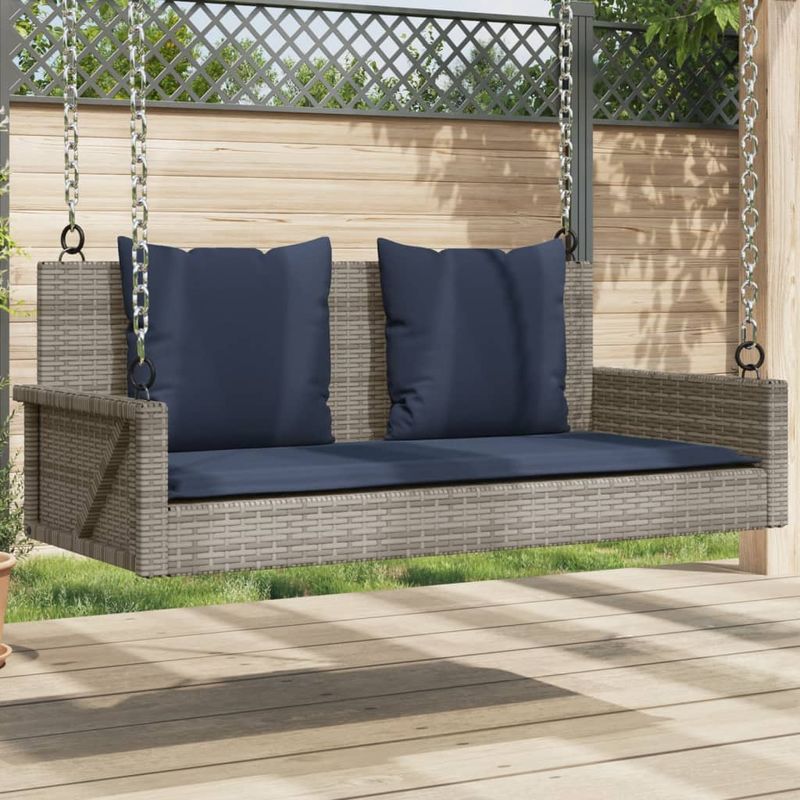 Casa si Gradina - Gradina si terasa - Balansoare si hamace - Balansoare - Balansoar cu perne gri 119x56x48 cm, poliratan - Infinity.ro