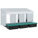 Petshop - Accesorii petshop - Culcusuri si custi - Custi interior si exterior - Cuibar pentru gaini cu 3 compartimente, montat pe perete, otel galvanizat - Infinity.ro