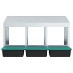 Petshop - Accesorii petshop - Culcusuri si custi - Custi interior si exterior - Cuibar pentru gaini cu 3 compartimente, montat pe perete, otel galvanizat - Infinity.ro