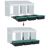 Petshop - Accesorii petshop - Culcusuri si custi - Custi interior si exterior - Cuibar pentru gaini cu 3 compartimente, montat pe perete, otel galvanizat - Infinity.ro