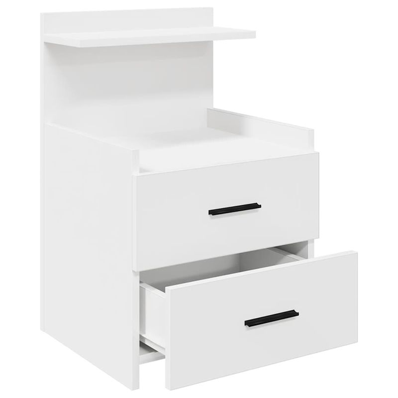 Casa si Gradina - Mobilier - Comode si corpuri - Noptiere - Noptiere 2 buc. cu 2 sertare, alb, 40x36,5x62 cm - Infinity.ro