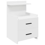 Casa si Gradina - Mobilier - Comode si corpuri - Noptiere - Noptiere 2 buc. cu 2 sertare, alb, 40x36,5x62 cm - Infinity.ro