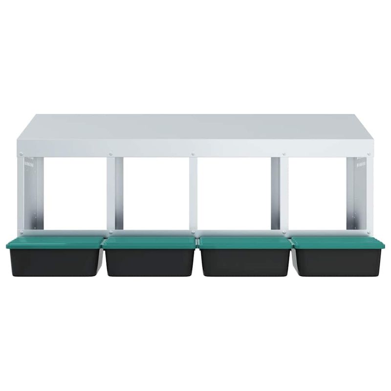 Petshop - Accesorii petshop - Culcusuri si custi - Custi interior si exterior - Cuibar pentru gaini cu 4 compartimente, montat pe perete, otel galvanizat - Infinity.ro