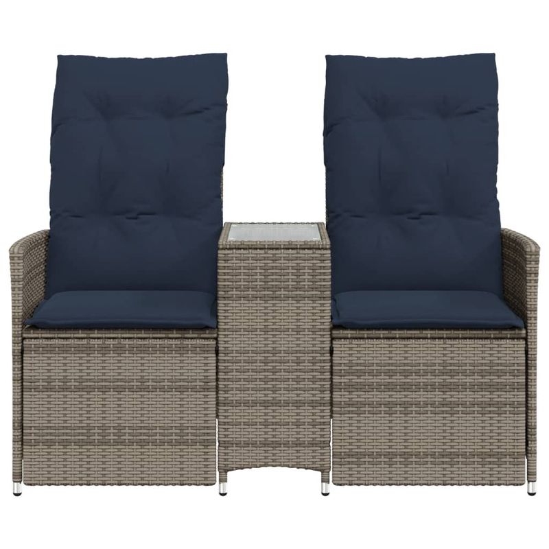 Casa si Gradina - Gradina si terasa - Mobilier exterior - Canapele si fotolii gradina - Canapea extensibila de gradina cu 2 locuri și masa, poliratan, model fără suport de picioare - Infinity.ro