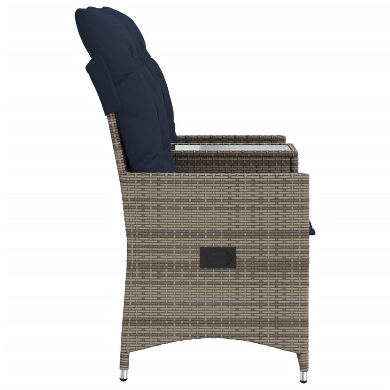 Casa si Gradina - Gradina si terasa - Mobilier exterior - Canapele si fotolii gradina - Canapea extensibila de gradina cu 2 locuri și masa, poliratan, model fără suport de picioare - Infinity.ro