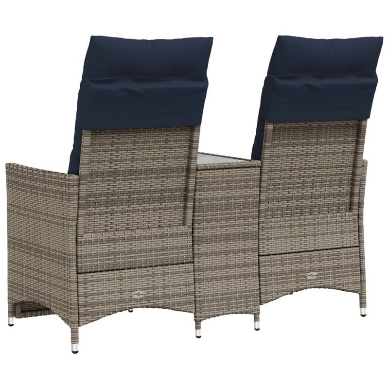 Casa si Gradina - Gradina si terasa - Mobilier exterior - Canapele si fotolii gradina - Canapea extensibila de gradina cu 2 locuri și masa, poliratan, model fără suport de picioare - Infinity.ro