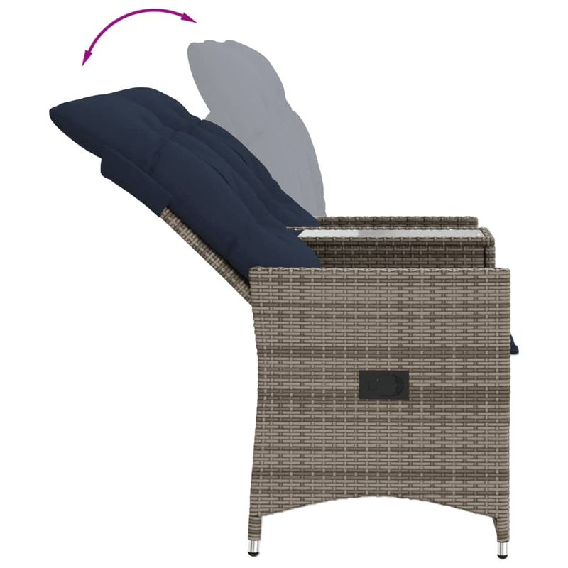 Casa si Gradina - Gradina si terasa - Mobilier exterior - Canapele si fotolii gradina - Canapea extensibila de gradina cu 2 locuri și masa, poliratan, model fără suport de picioare - Infinity.ro