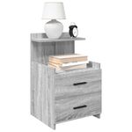 Casa si Gradina - Mobilier - Comode si corpuri - Noptiere - Noptiere 2 buc. cu 2 sertare gri Sonoma 40x36,5x62 cm - Infinity.ro