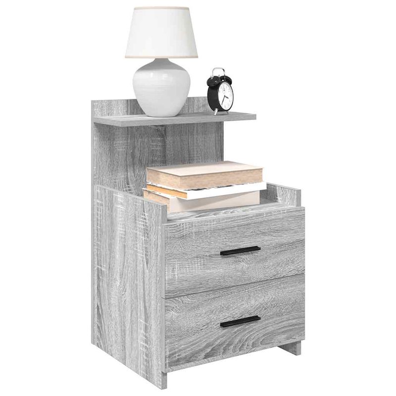 Casa si Gradina - Mobilier - Comode si corpuri - Noptiere - Noptiere 2 buc. cu 2 sertare gri Sonoma 40x36,5x62 cm - Infinity.ro
