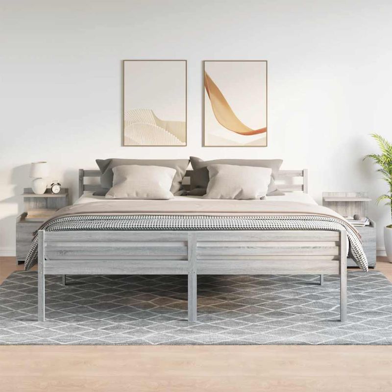Casa si Gradina - Mobilier - Comode si corpuri - Noptiere - Noptiere 2 buc. cu 2 sertare gri Sonoma 40x36,5x62 cm - Infinity.ro