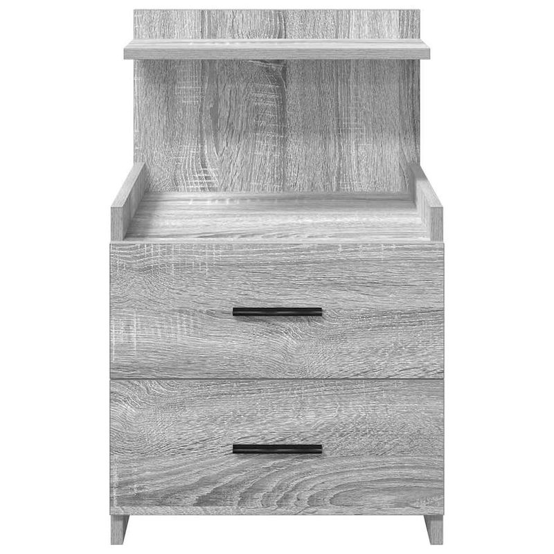 Casa si Gradina - Mobilier - Comode si corpuri - Noptiere - Noptiere 2 buc. cu 2 sertare gri Sonoma 40x36,5x62 cm - Infinity.ro