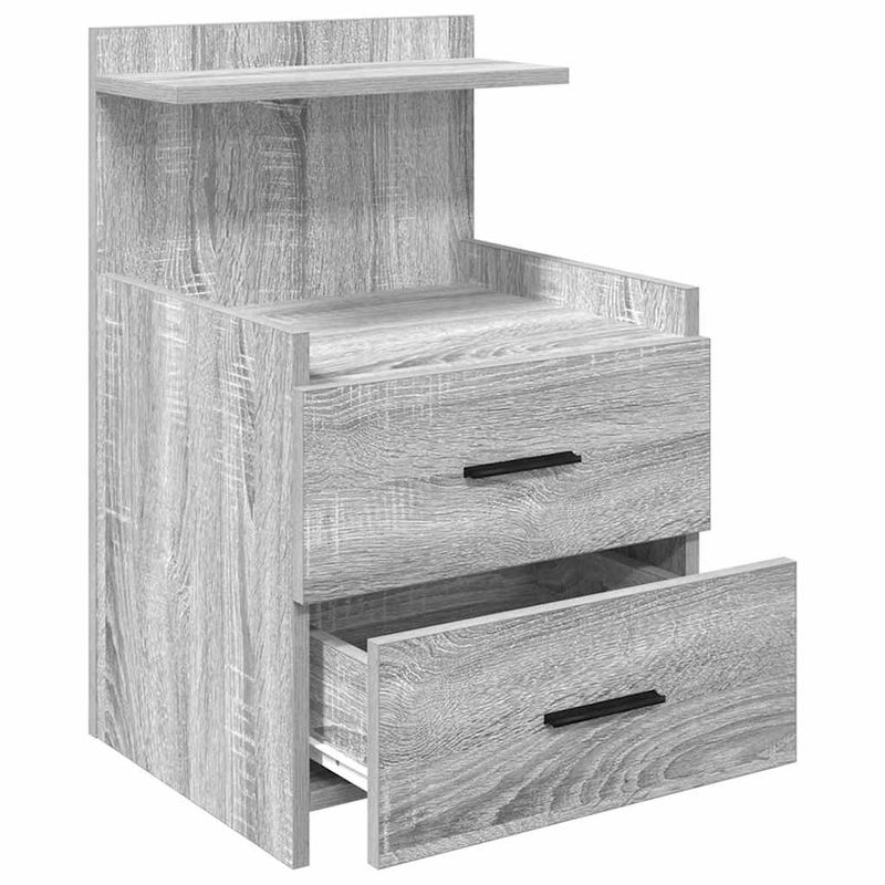 Casa si Gradina - Mobilier - Comode si corpuri - Noptiere - Noptiere 2 buc. cu 2 sertare gri Sonoma 40x36,5x62 cm - Infinity.ro