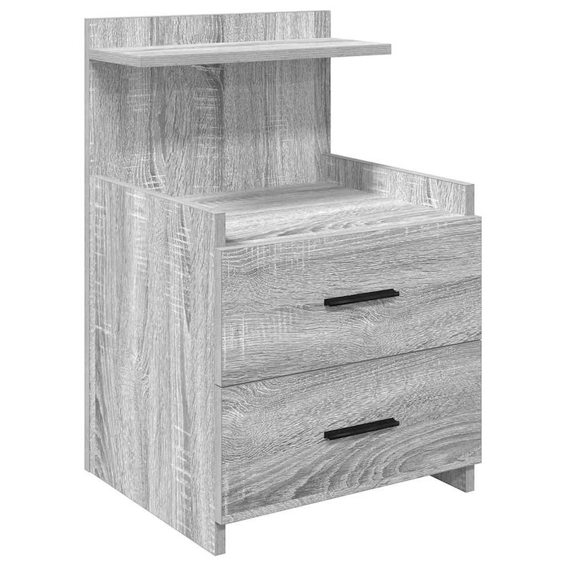 Casa si Gradina - Mobilier - Comode si corpuri - Noptiere - Noptiere 2 buc. cu 2 sertare gri Sonoma 40x36,5x62 cm - Infinity.ro