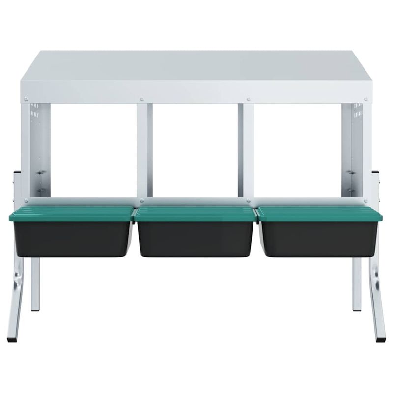 Petshop - Accesorii petshop - Culcusuri si custi - Custi interior si exterior - Cuib pentru gaini cu 3 compartimente si picioare, otel galvanizat - Infinity.ro